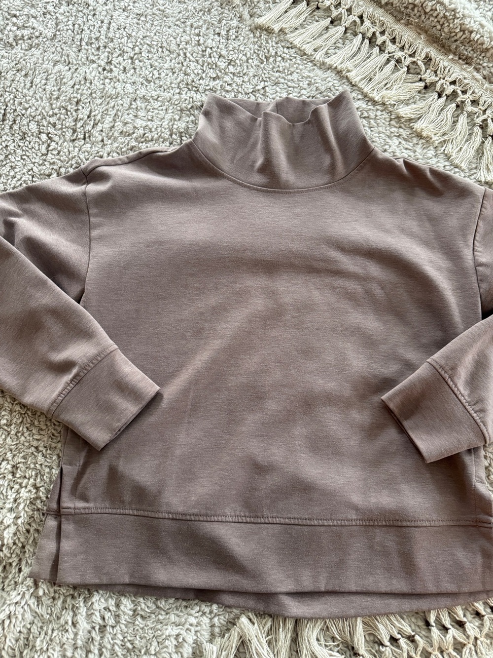 RBX Women’s Small Cowl Neck Pullover Sweatshirt Mauve Taupe Activewear Tunic - Picture 5 of 9
